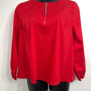 TOMMY HILFIGER Blouse Top with Front Zipper Size XL